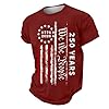 Anniversary Patriotic Short Sleeve Casual Holiday T-Shirt, red, S #1