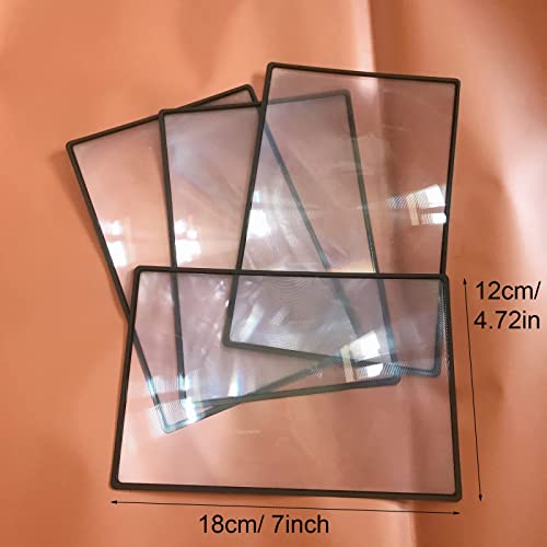4Pcs Page Magnifier For Reading, 3X Magnifying Lens Sheet/Bookmark Flat Magnifier Lenses Lay On Page, Magnifying Fine Print, Flexible Lens, By Hymaome #TOP2