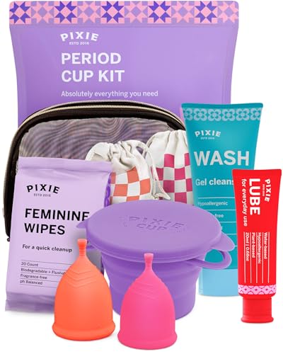 Period Kit for Girls - Menstrual Cups For Beginners - Best Removal Stem - Tampon and Pad Alternative - Every Cup Purchased One is Given to Woman in Need! - Teen Gift