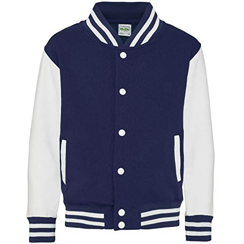 AWDis Kids Varsity Jacket - Boys Girls Trendy American Letterman Baseball top