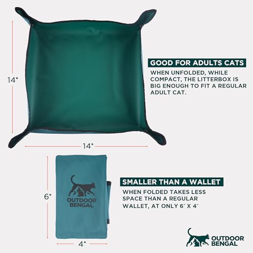 Image of Travel Litter Box for Cats (Small) by OutdoorBengal - Portable Litter Box, Collapsible, Waterproof cat Litter Box (Great for Plane, Car, Van, Camping and Hotel Traveling with Your Kitty)