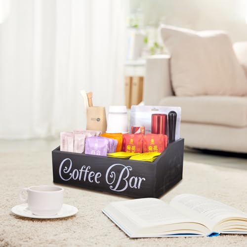 Organisateur de thé compact noir avec support pour serviettes - 5