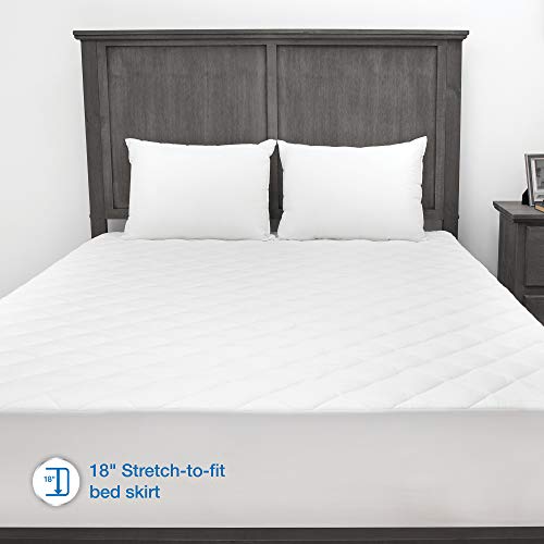 Sensorpedic Coolmax 300 Thread Count Cotton Rich Mattress Pad, King, White #TOP1