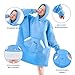 NORD ECO Wearable Blanket Hoodie, Oversized Sherpa Fleece Sweatshirt Blanket with Giant Pockets & Sleeves for Adult, Cozy Hooded Blanket, Winter Gift for Women, Blue
