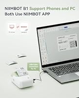 NIIMBOT Etikettendrucker, B1 Bluetooth Etikettiergerät mit Größeres Etikett, Selbstklebendes Aufkleber Druckgröße 20-50 mm Kompatibel mit iOS und Android für Heim, Büro, Grün + 3 Etikettenrollen – Ansicht 5