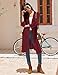 Ekouaer Robes for Women Waffle Knit Bathrobe Lightweight Kimono Robe Knee Length Loungewear with Pockets Wine Red L