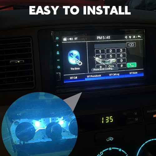 Image of 10PCS T4.2 Led Bulb Neo Wedge 10mm Base, Car Interior Dash Light, 12V IP65 Waterproof 3030 Chip LED Super Bright A /C Indicator Light, Climate Control Switch Indication Bulb for Cars (Ice Blue)