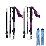 Bastones de senderismo plegables de cinco secciones: los bastones de senderismo de Seahelms son muy adecuados para viajar, senderismo, montañismo y silvicultura. El tamaño plegado es de solo 37 cm y se puede llevar en una mochila. También puedes cambiar entre tres modos: varilla única, cubierta de varilla y soporte de barro.