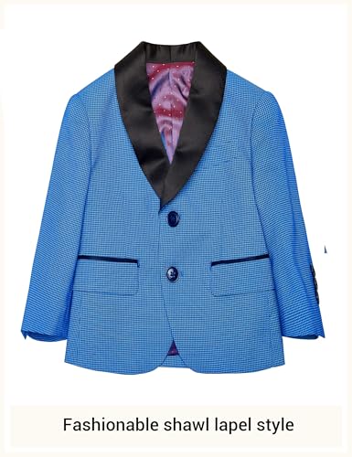 Image of Happy Dolphin Slim Fit Formal Boys Suit Set Jacket Vest Pants for Kids Wedding Ring Bearer Party