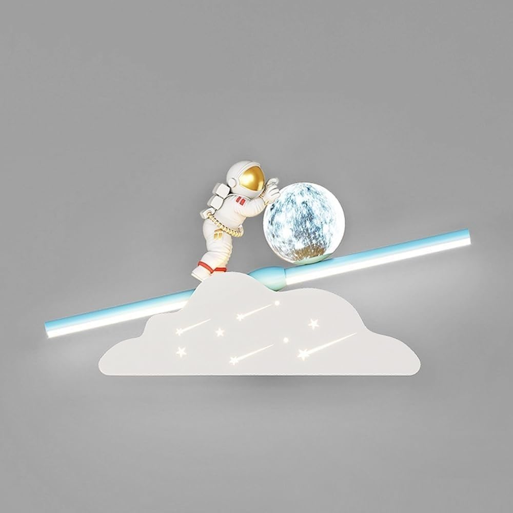 Lampe murale sphérique au design créatif d'astronaute pour enfants