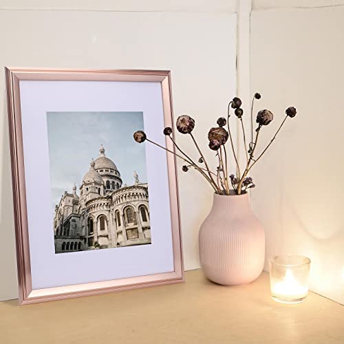 Wuirccx 16X20 Picture Frames High Definition Glass Rose Gold, Set Of 4 Display Pictures 11X14 With Mat Or 16X20 Without Mat,With Shatter Resistant Glass Photo Frame,Vertical Formats For Wall #TOP4