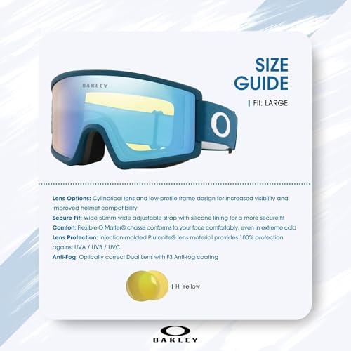 Image of Oakley Target Line MEDIUM /LARGE Ski Goggles for Men for Women | In White, Posideon & Celeste. Bonus kit: cleaning spray, cloth, screwdriver & mirror.