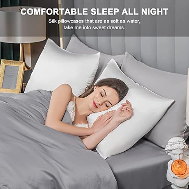 Mulberry Silk Pillowcase for Hair and Skin,Toddler Size Kids Silk Pillow Case with Hidden Zipper,Allergen Proof Dual Sides Soft Breathable Smooth Silk Pillow Cover(Toddler,White)