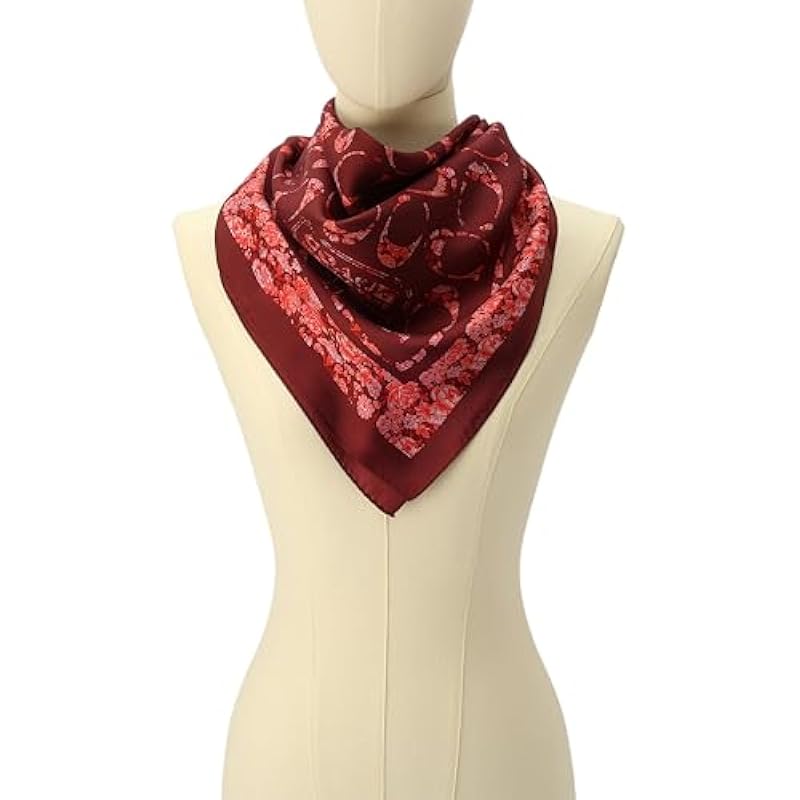 Coach womens Signature C Rose Meadow Printed Oversized Square Dark Ruby One Size 상세이미지 5