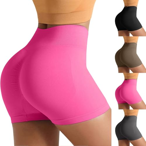 NUSGEAR Pantalones Cortos de Deporte para Mujer, Pantalones Cortos de Yoga de Cintura Alta Push Up Shorts Mujer Elásticos Gimnasio Ciclismo Shorts Secado Rápido Slim Fit Transpirable