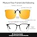 TJUTR Clip On Blue Light Blocking Glasses for Women Men, Fit Over Glasses for Computer Gaming, Anti Eyestrain Improve Sleep (Yellow Flip Up, Game Yellow)