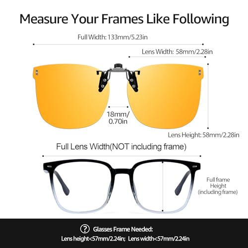 Image of TJUTR Clip On Blue Light Blocking Glasses for Women Men, Fit Over Glasses for Computer Gaming, Anti Eyestrain Improve Sleep