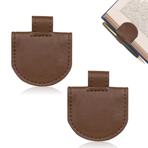 Gsrhzd Marcapaginas, 2 Piezas Marrón Marcapaginas Magnetico con Bucle para Bolígrafo, Cuero Punto de Libro Estilo Retro para Libro, Marcapaginas Personalizado Creativo Exquisito para Niños Adulto | Ya disponible en tu tienda friki favorita! En mundofriki.es!