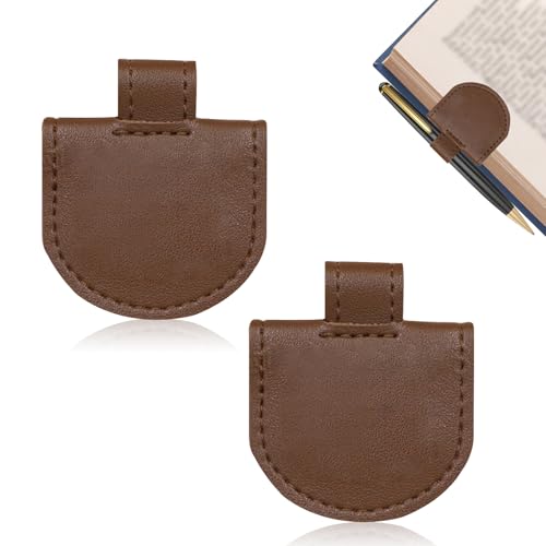 Gsrhzd Marcapaginas, 2 Piezas Marrón Marcapaginas Magnetico con