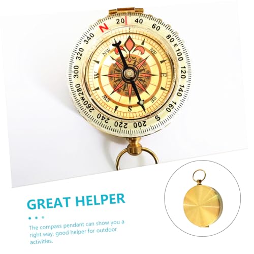 Brújula de supervivencia estilo reloj de bolsillo cobre miniatura 6