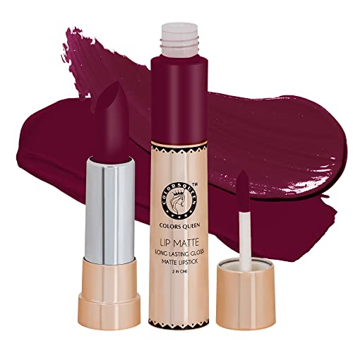 Image of Colors Queen 2 in 1 Matte Lipstick | Lip Matte | Long Lasting Gloss, Waterproof, Non Transferable Lipstick (42 - Shimmer Pink, 8g)