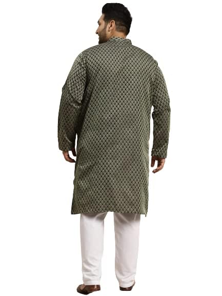 Image of SOJANYA (Since 1958, Men's Silk Blend Grey Kurta Pyjama & Silk Blend Jacket Combo