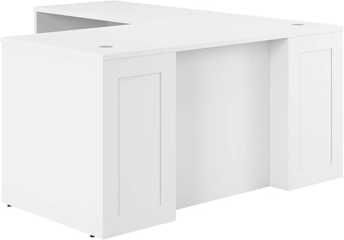 Bush Business Furniture Hampton Heights - Escritorio ejecutivo en forma de L Mesa de computadora para espacio de trabajo de oficina en casa, 60