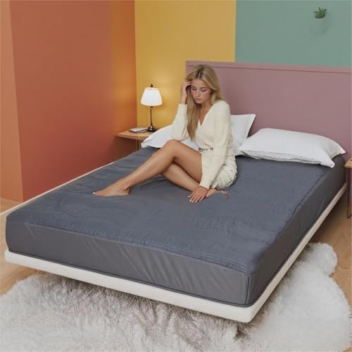 RALYSUN Electric Mattress Pad Full Size 54x75 for Home Use Premium Brushed Fabric 4 Heat Settings & 10 Hours Auto Off Overheat Protection Elastic Deep Pocket Machine Washable Gray
