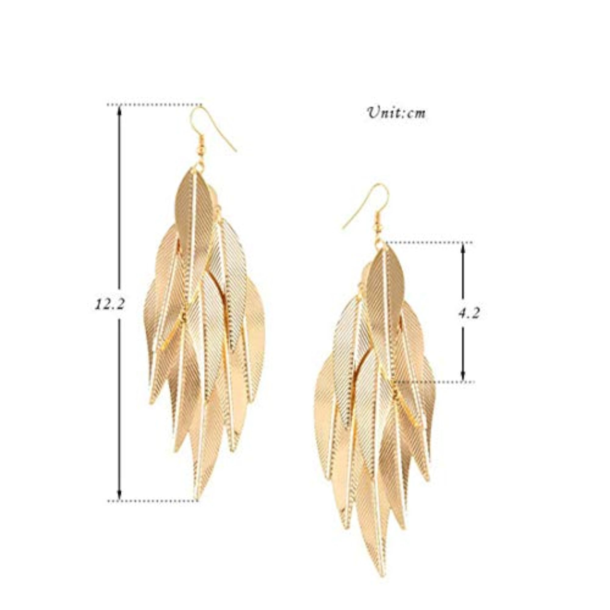 Women's Baroque Leaves Long Tassel Dangle Earrings