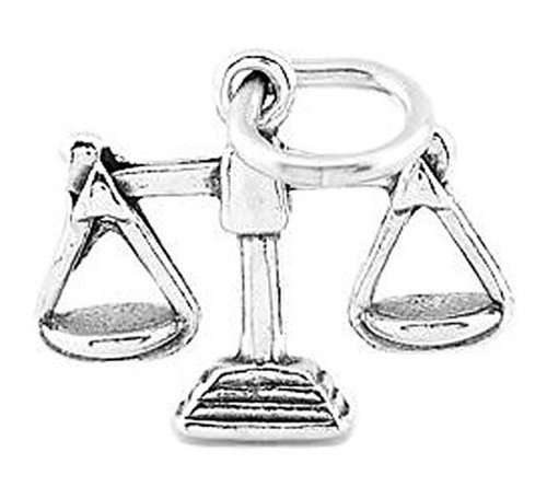 Sterling Silver Oxidized Scales Of Justice Charm
