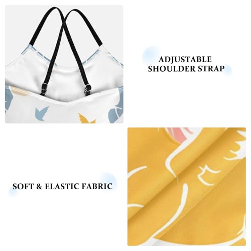 Bolaz Girls Swimsuits One-Piece Bathing Suits Multicolor Kids Sport Summer Beach Swimwear for 3-10 Years Old-Unicorns and Birds Pattern3