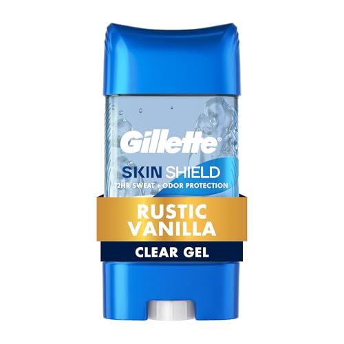 Gillette Antiperspirant Deodorant for Men, SkinShield, 72hr Sweat & Odor Protection, Fights 99% Odor-Causing Bacteria, Soothing Hydration with Vitamin E, Clear Gel, Freshwater Timber Scent, 3.8 oz