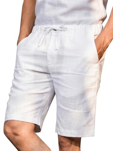 Image of Vogaan Men's Multi Color Linen Cotton Shorts | Regular Fit Casual Summer Shorts with 3 Pockets