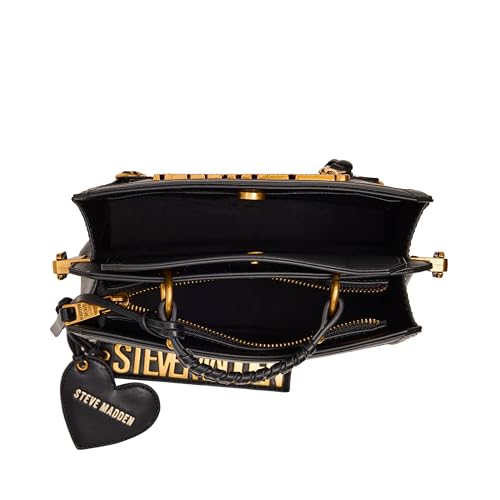 Image of Steve Madden womens Steve Madden EVELYN Logo Plaque Top Handle