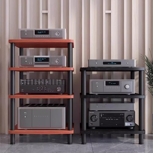 Estantes HiFi Estantes HiFi Estante para Audio HiFi Estante de Metal y Madera para componentes AV Soporte para Equipos estéreo Gabinete para Amplificador/Tocadiscos/Receptor estéreo, Organiz - imagen 5