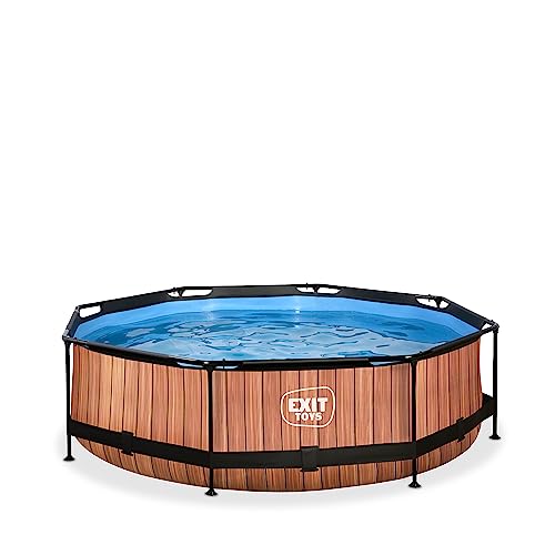 EXIT Toys Piscine Hors Sol Tubulaire Ronde ø 300 x 76 cm avec Pompe Filtrante – Piscine Enfant pour Jardin – Cadre en Acier Certifié TÜV, CE, en 16582...
