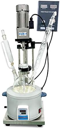 HNZXIB 1L Single Layer Laboratory Reaction Vessel with Heating Bath for Reflux and Distillation of Reaction Solution