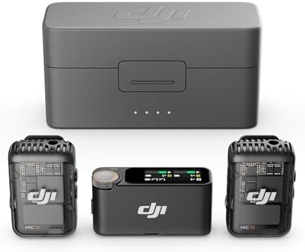 Microfone DJI Mic 2 (2 TX Microfone + 1 RX Receptor + 1 Case de c...
