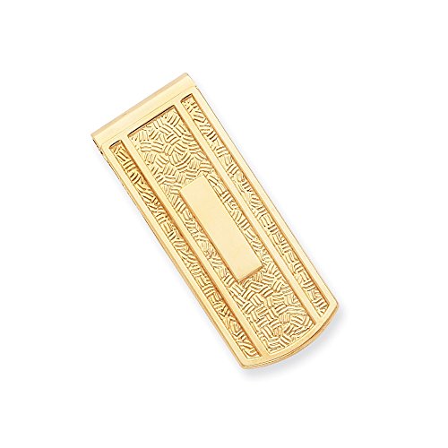 Sonia Jewels Gold-Plated with Engravable Area Slim Business Credit Card Holder Money Clip - 53mm x 21mm