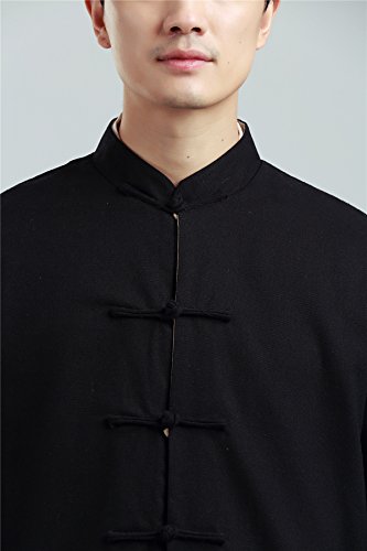 Shanghai Story Oriental Tai Chi Tang East Asian Traditional Both Sides Wear Tang Kung Fu Jacket Black/Beige L #TOP3