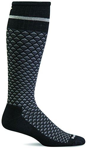 Sockwell Men's Micro Mix Firm Graduated Compression Sock, Black - M/L
