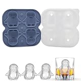 yosolamo Penguin shaped ice cube trays-3D ice cube mold，Easy to release for Whiskey Cocktails, Brandy, coffee and Juice Beverages