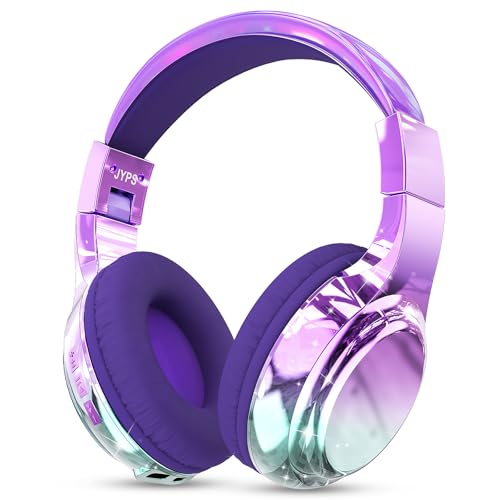 JYPS Casque Audio Enfant, Métallique Casque Bluetooth sans Fil Enfant, Casque Musique Enfant avec Micro, Bluetooth 5.3 Pliable Casque pour Fille,...