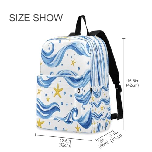 Dussdil Summer Sea Wave Shells (1) Kids Backpack Backpacks for Boys Girls Teen School Bookbag Laptop Bag Daypack Large Travel Sports Bags2