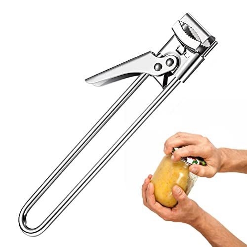 Abbto Abretarros, paquete de 2 abretarros multifuncionales, ajustables y antideslizantes – Accesorios de cocina abrebotellas de acero inoxidable para ancianos y manos débiles, plateado