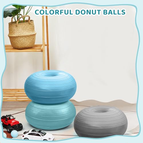 Image of Lewtemi 1 /2 /3 Pcs Flexible Seating for Classroom Elementary 20 Inch Yoga Ball Chair for Kids Wobble Chair for Sensory Kids Large Donut Ball Seats with Inflator for School Office