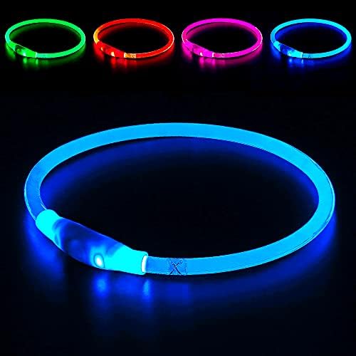 Light up Dog Collar, BSEEN USB Rechargeable Flash Dog Necklace Li...