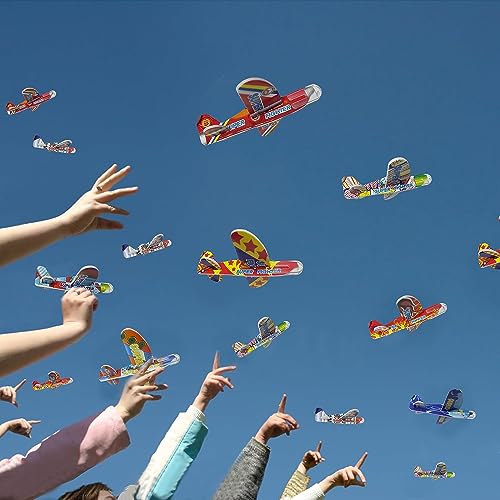 Mivanlin 54 Pcs Foam Gliders Planes Party Favors for Kids, Paper Airplanes Toys, Pinata Filler Goodie Bag Stuffers, Treasure Box Toys, Classroom Prizes, Prize Box Toys for Kids Classroom