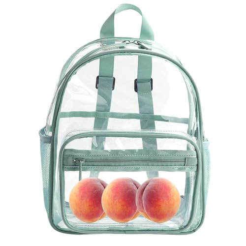Transparent PVC Backpack - 30x23x14cm Clear Bookbag, Lightweight School Bag, Stadium Approved See Through Rucksack, Travel Carry