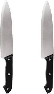2 PCS Prop Knife - Halloween Realistic Kills Butcher Prank Props, Costume Fake Knife Accessories for Halloween Horror Party Role Playing(Gray)